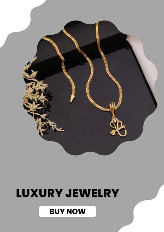 Premium Gold Plated Pendant Chain Set for Women