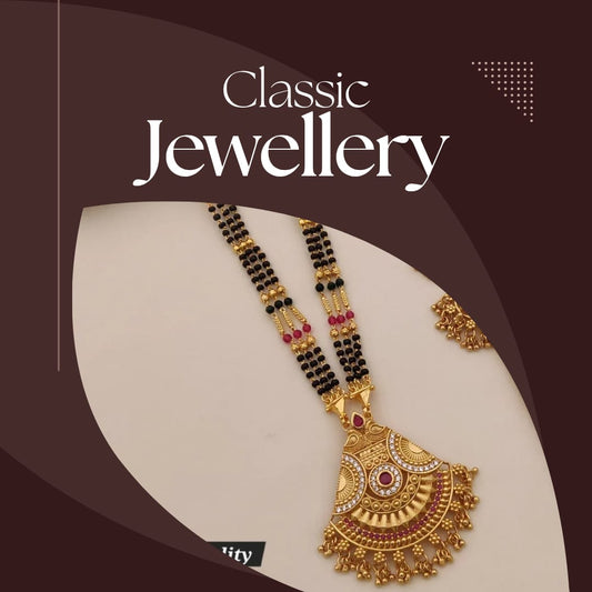 Premium Gold Plated Mangalsutra with Earrings for Women