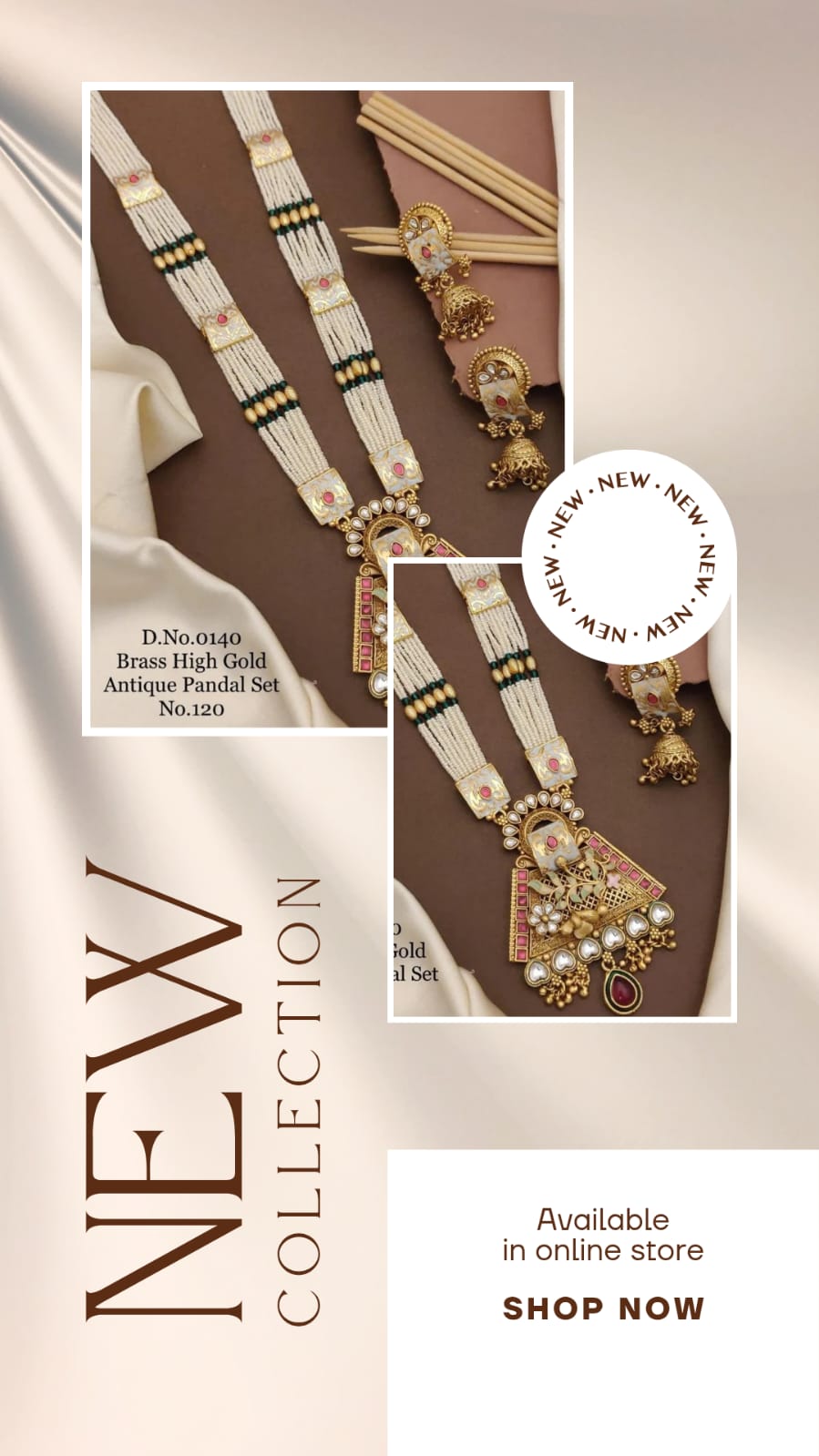 Premium Gold Plated Necklace Set with Earrings for Women