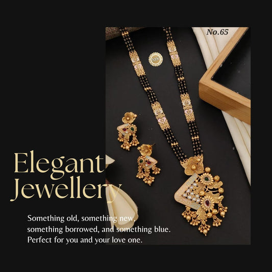 Premium Gold Plated Mangalsutra with Earrings for Women