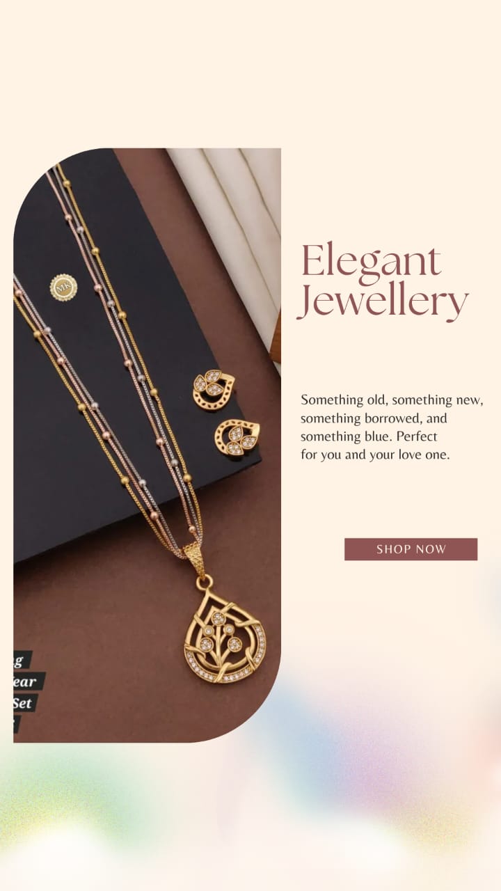Premium Gold Plated Pendant Chain Set with Earrings for Women