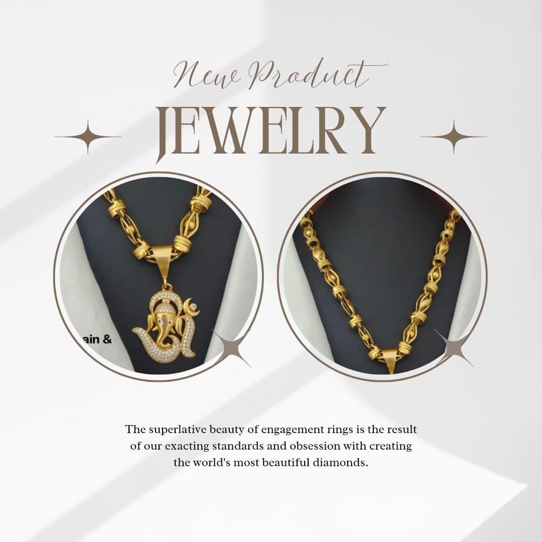 Premium Gold Plated Pendant Chain Set for Women