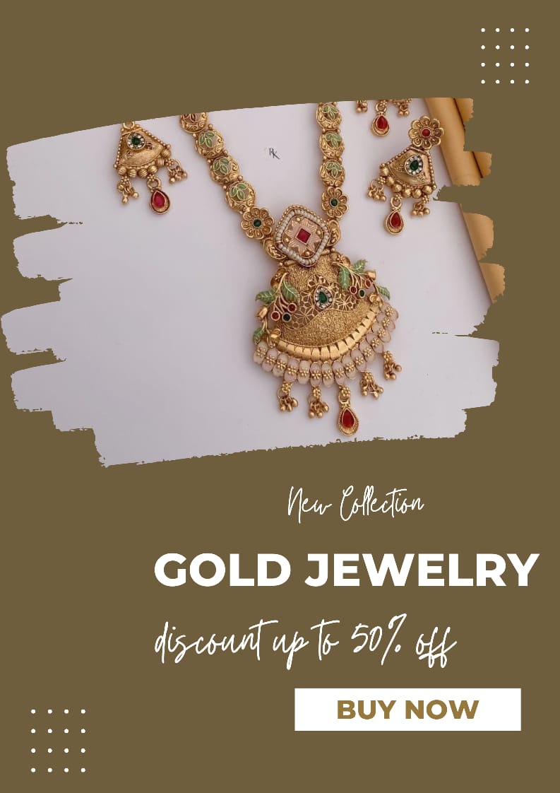 Premium Gold Plated Rajwadi Necklace Combo Set with  Long Necklace, Short Necklace, Earrings & Maang Tika for Women