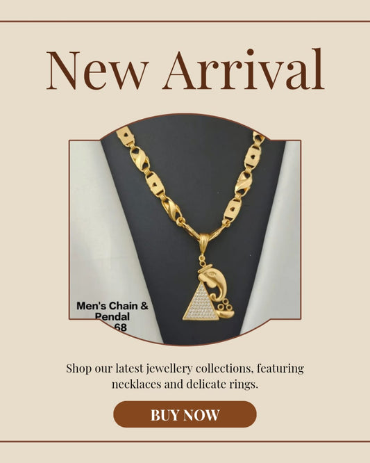 Premium Gold Plated Pendant Chain Set for Women