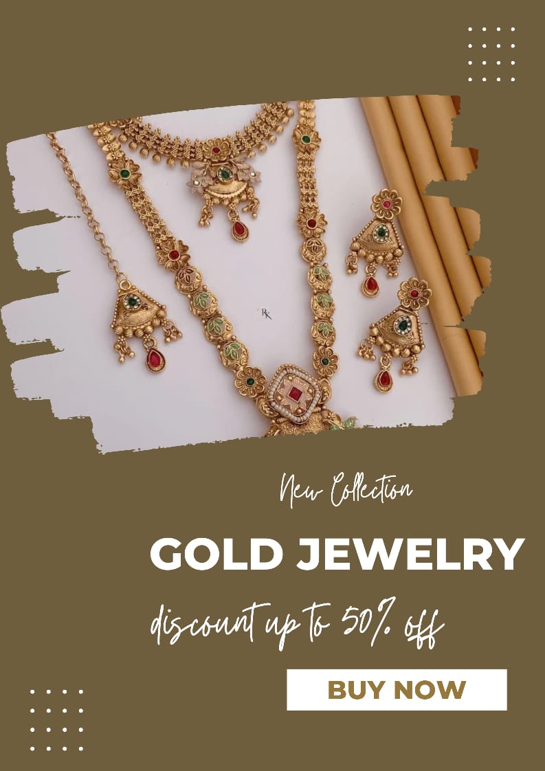 Premium Gold Plated Rajwadi Necklace Combo Set with  Long Necklace, Short Necklace, Earrings & Maang Tika for Women