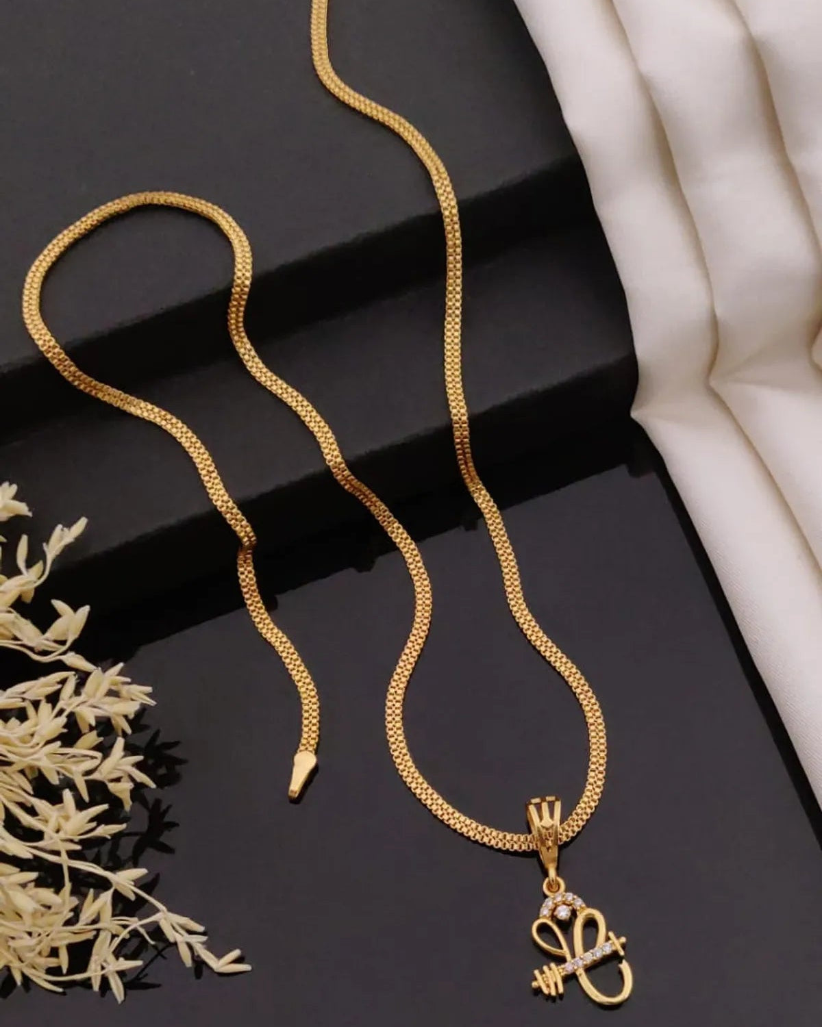 Premium Gold Plated Pendant Chain Set for Women
