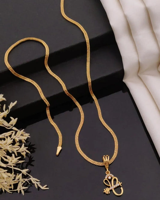 Premium Gold Plated Pendant Chain Set for Women