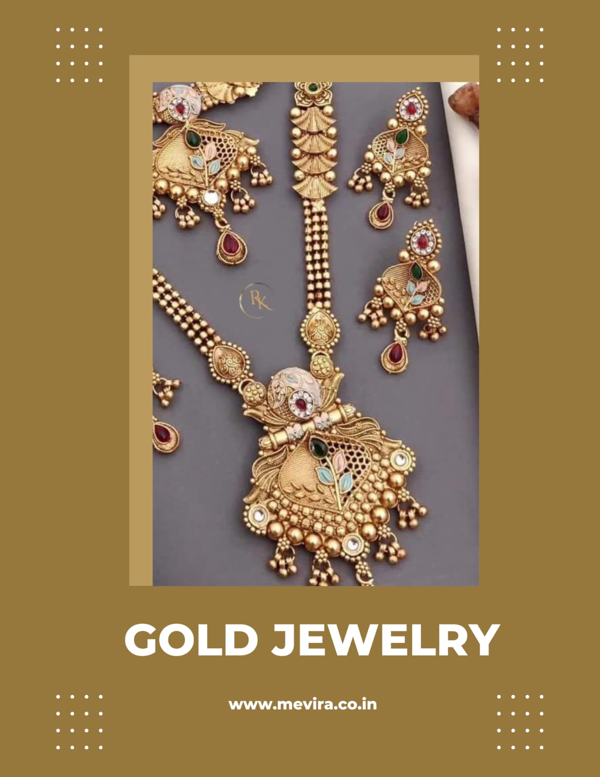 Premium Gold Plated Rajwadi Necklace Combo Set with Long Necklace,  Short Necklace, Earrings & Maang Tika for Women