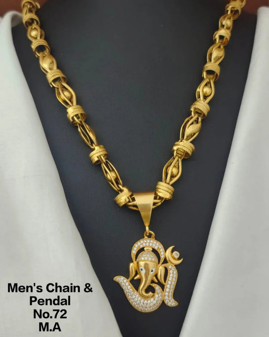 Premium Gold Plated Pendant Chain Set for Women
