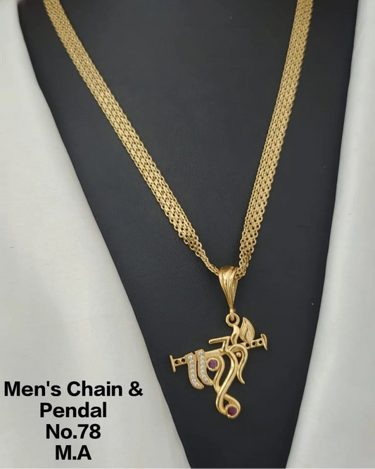 Premium Gold Plated Pendant Chain Set for Women