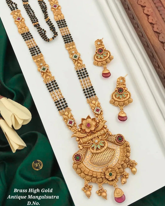 Premium Gold Plated Mangalsutra with Earrings for Women