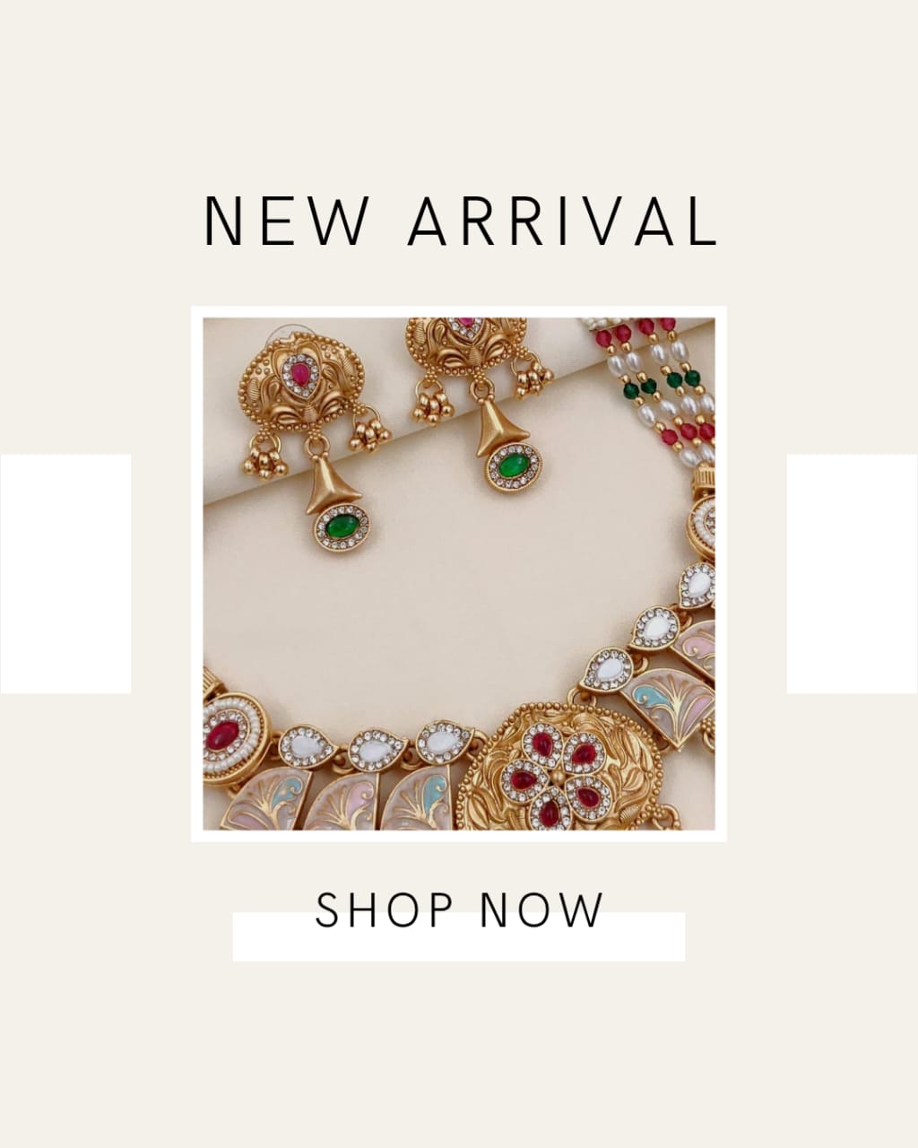 Premium Gold Plated Necklace Set with  Earrings for Women