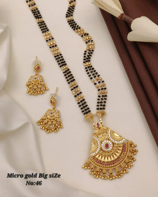 Premium Gold Plated Mangalsutra with Earrings for Women