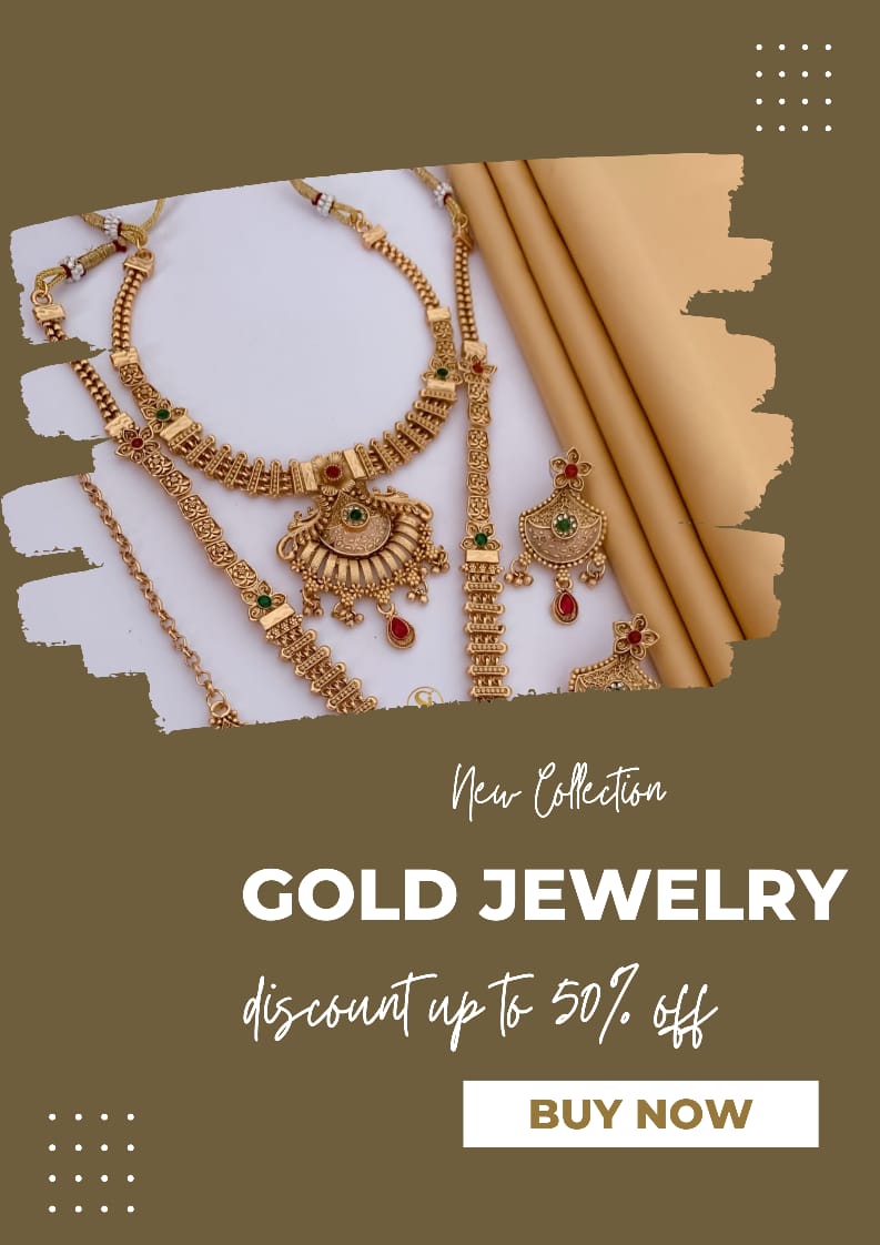 Premium Gold Plated Rajwadi Necklace Combo Set with Long Necklace, Short Necklace, Earrings & Maang Tika for Women