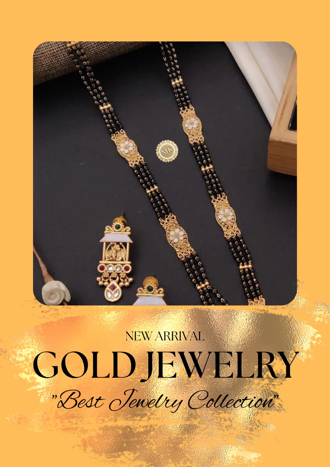 Premium Gold Plated Mangalsutra with Earrings for Women