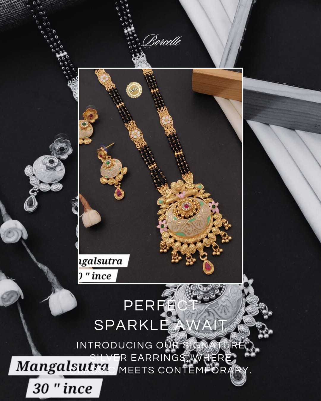 Premium Gold Plated Mangalsutra with Earrings for Women