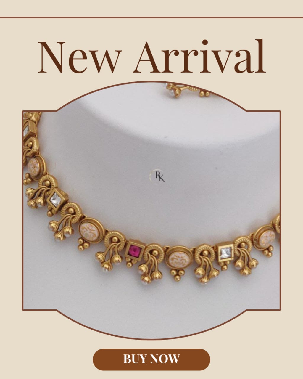 Premium Gold Plated Necklace Set with Earrings for Women