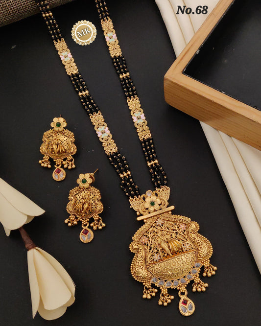 Premium Gold Plated Mangalsutra with Earrings for Women