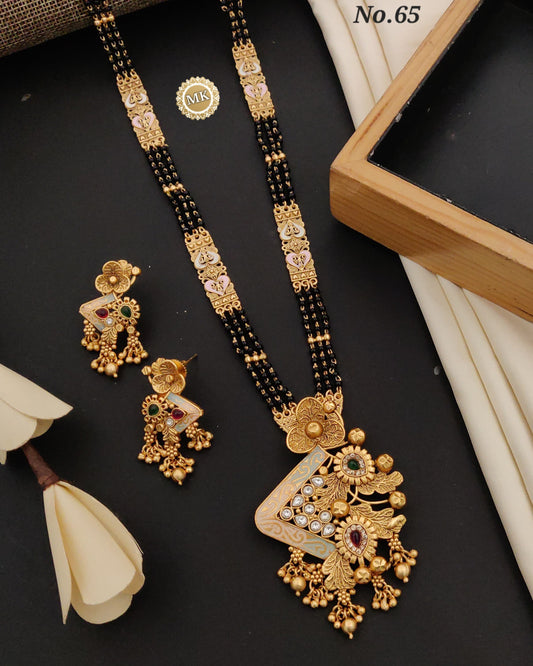 Premium Gold Plated Mangalsutra with Earrings for Women