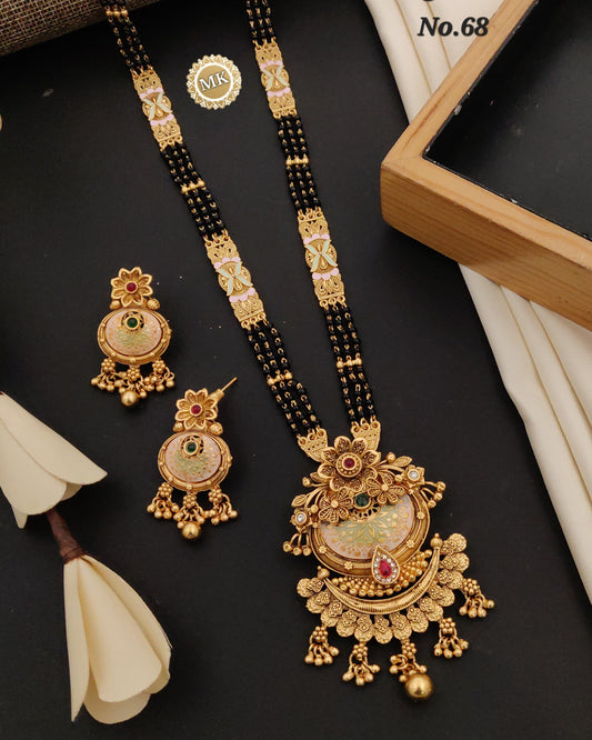 Premium Gold Plated Mangalsutra with Earrings for Women
