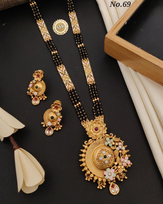 Premium Gold Plated Mangalsutra with Earrings for Women