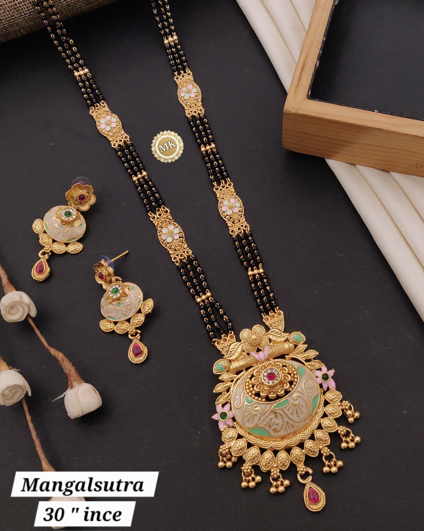 Premium Gold Plated Mangalsutra with Earrings for Women