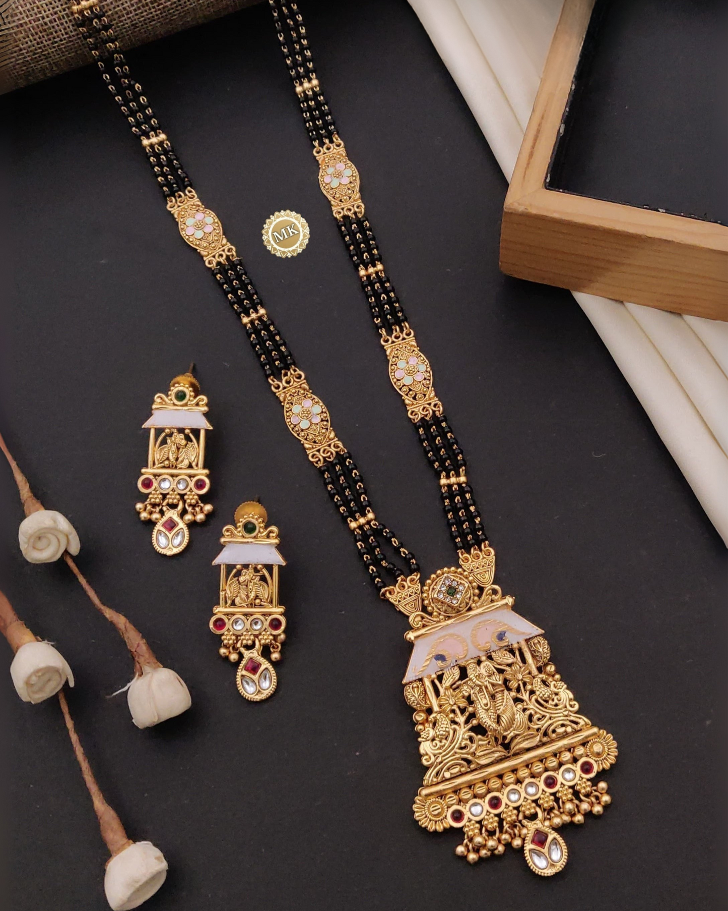 Premium Gold Plated Mangalsutra with Earrings for Women