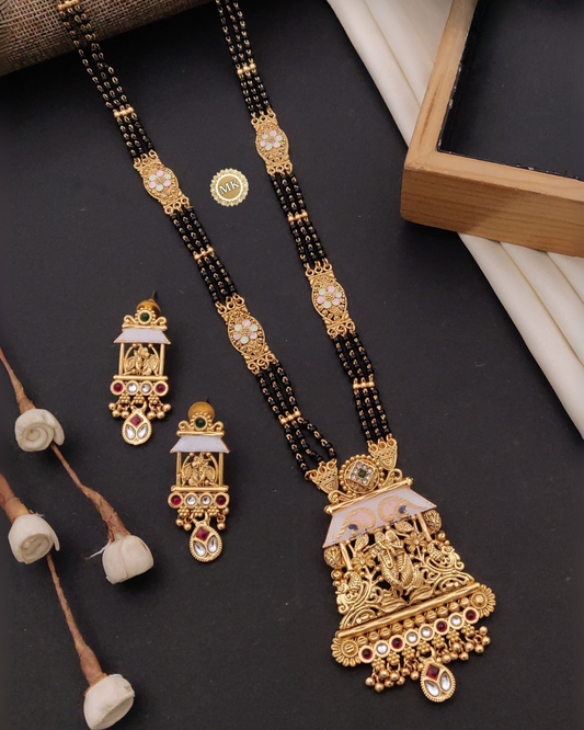 Premium Gold Plated Mangalsutra with Earrings for Women
