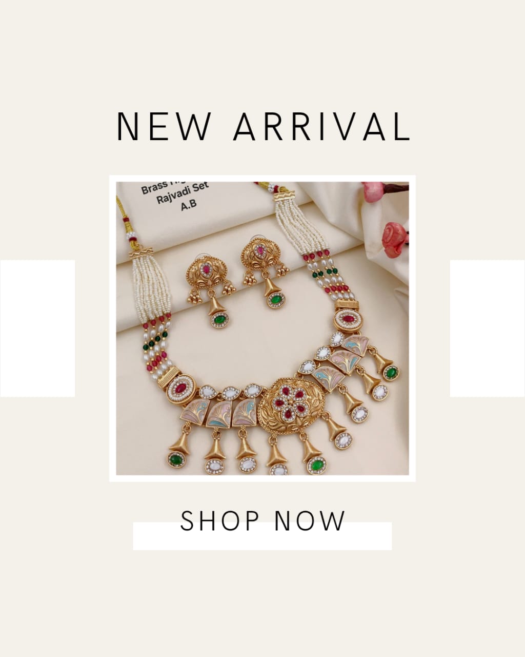 Premium Gold Plated Necklace Set with  Earrings for Women