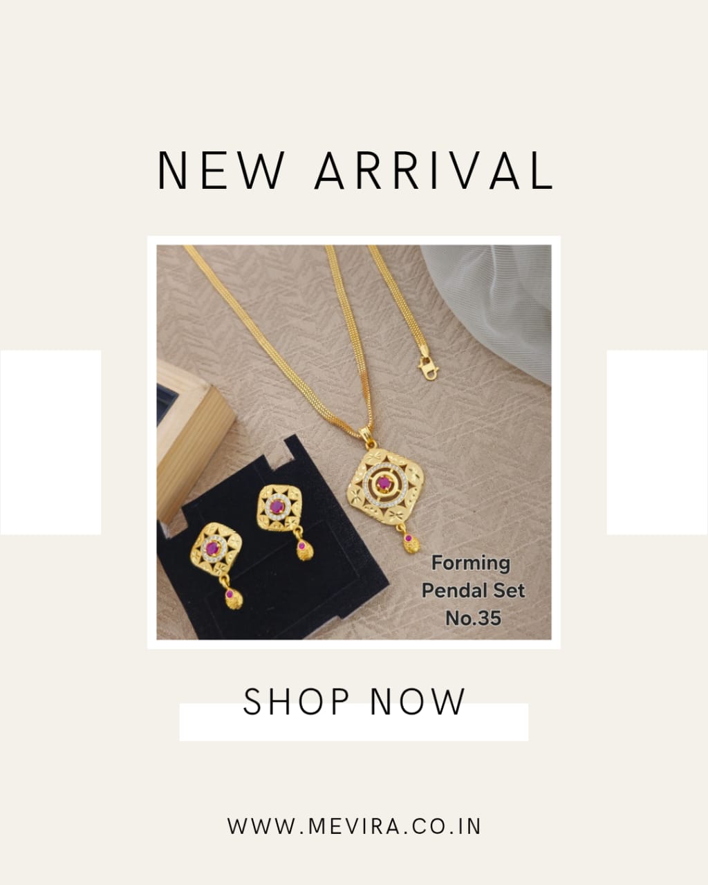 Premium Gold Plated Pendant Chain Set with Earrings for Women