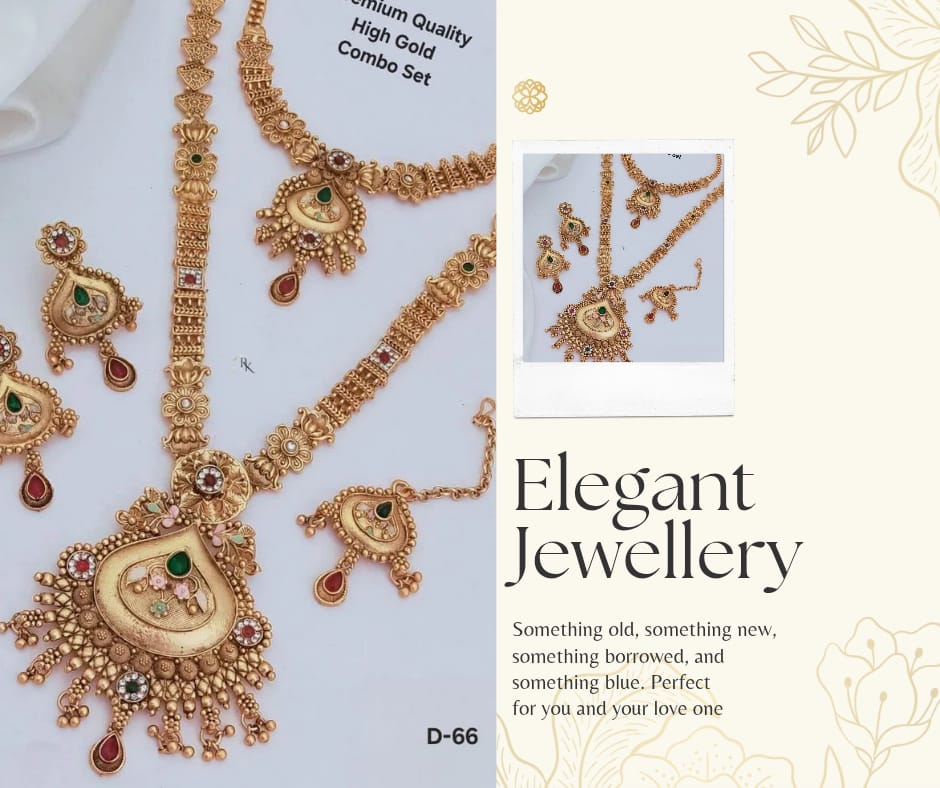 Premium Gold Plated Rajwadi Necklace Combo Set with Long Necklace, Short Necklace,  Earrings & Maang Tika for Women