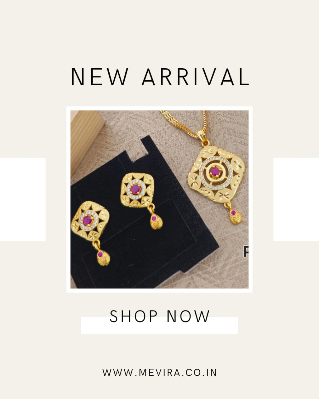 Premium Gold Plated Pendant Chain Set with Earrings for Women